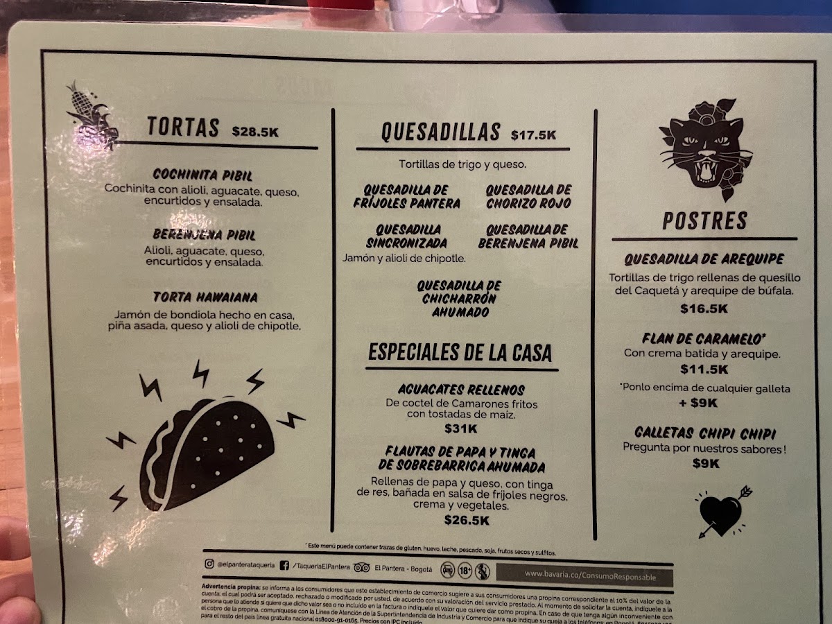 Menu El Pantera Taqueria-3
