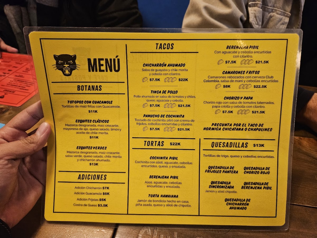 Menu El Pantera Taqueria-4