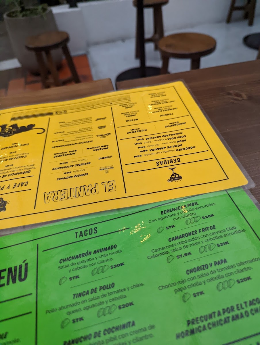 Menu El Pantera Taqueria-7