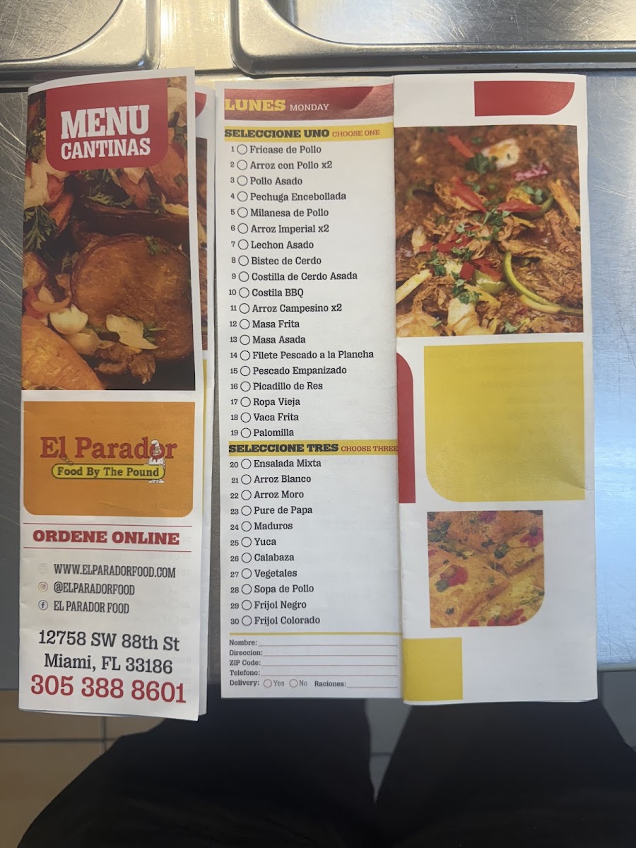 Menu El Parador Food By The Pound-1