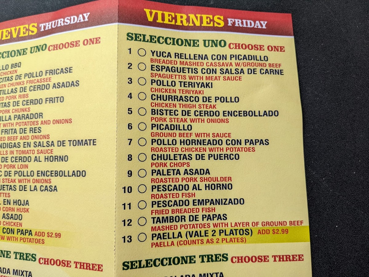Menu El Parador Food By The Pound-3