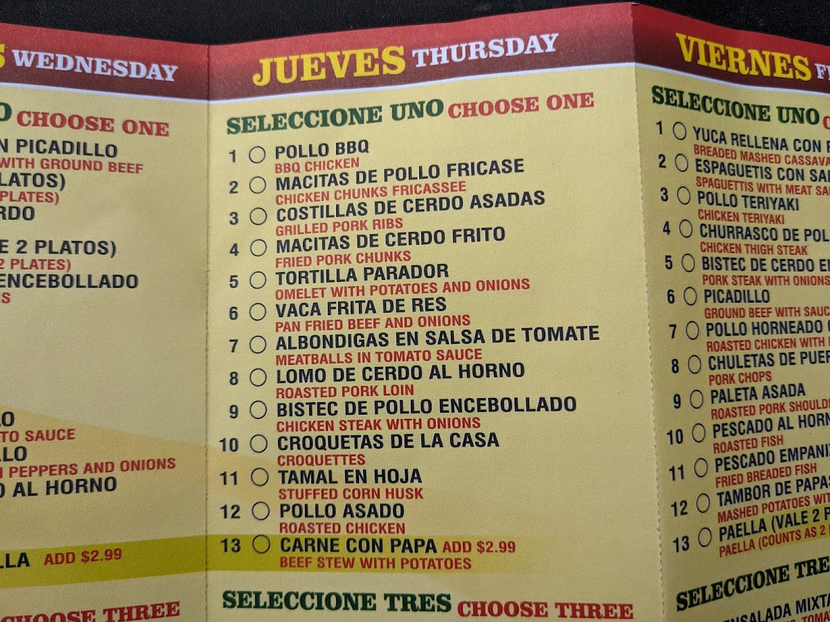 Menu El Parador Food By The Pound-7