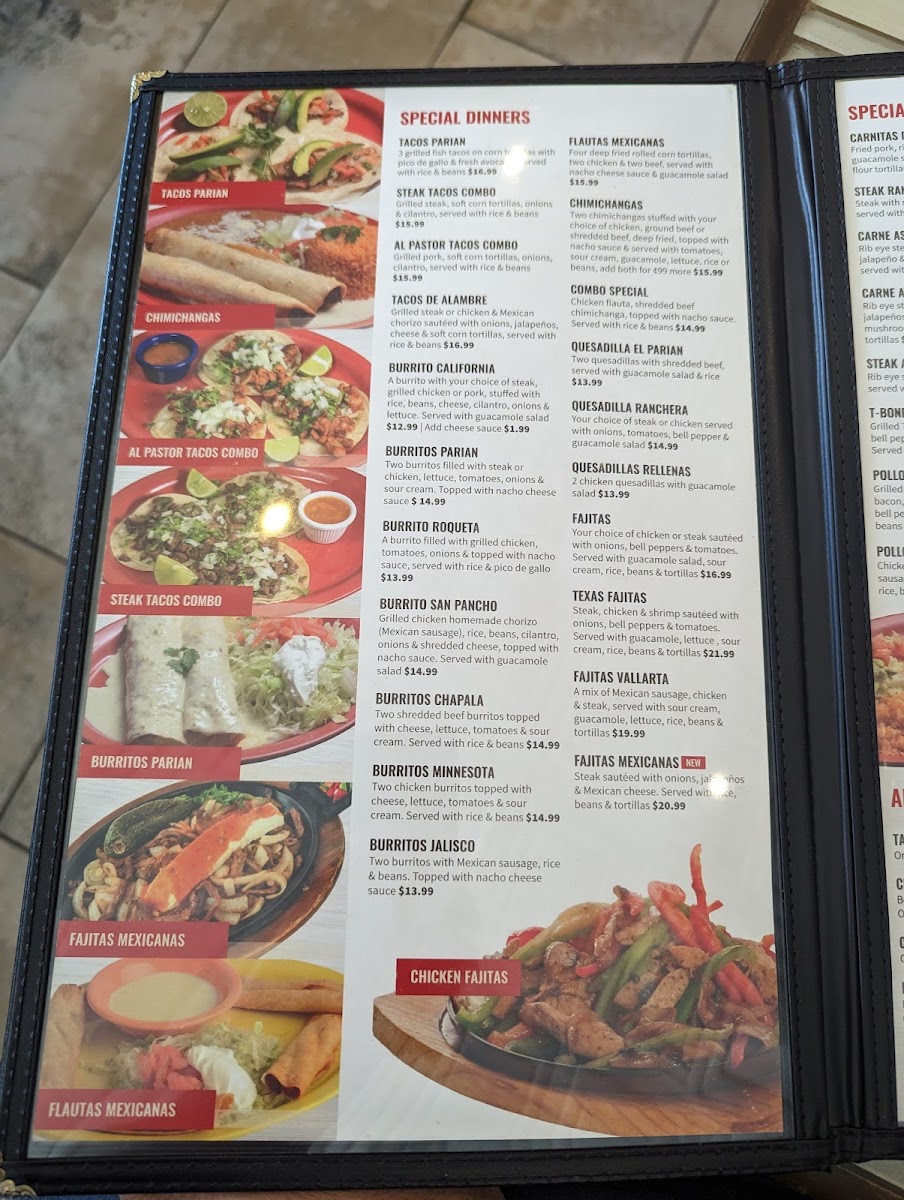 Menu El Parian Mexican Restaurant Savage-5