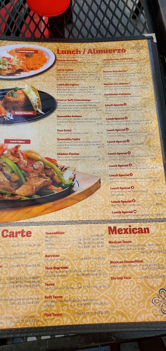 Menu El Parian Mexican Restaurant Savage-8
