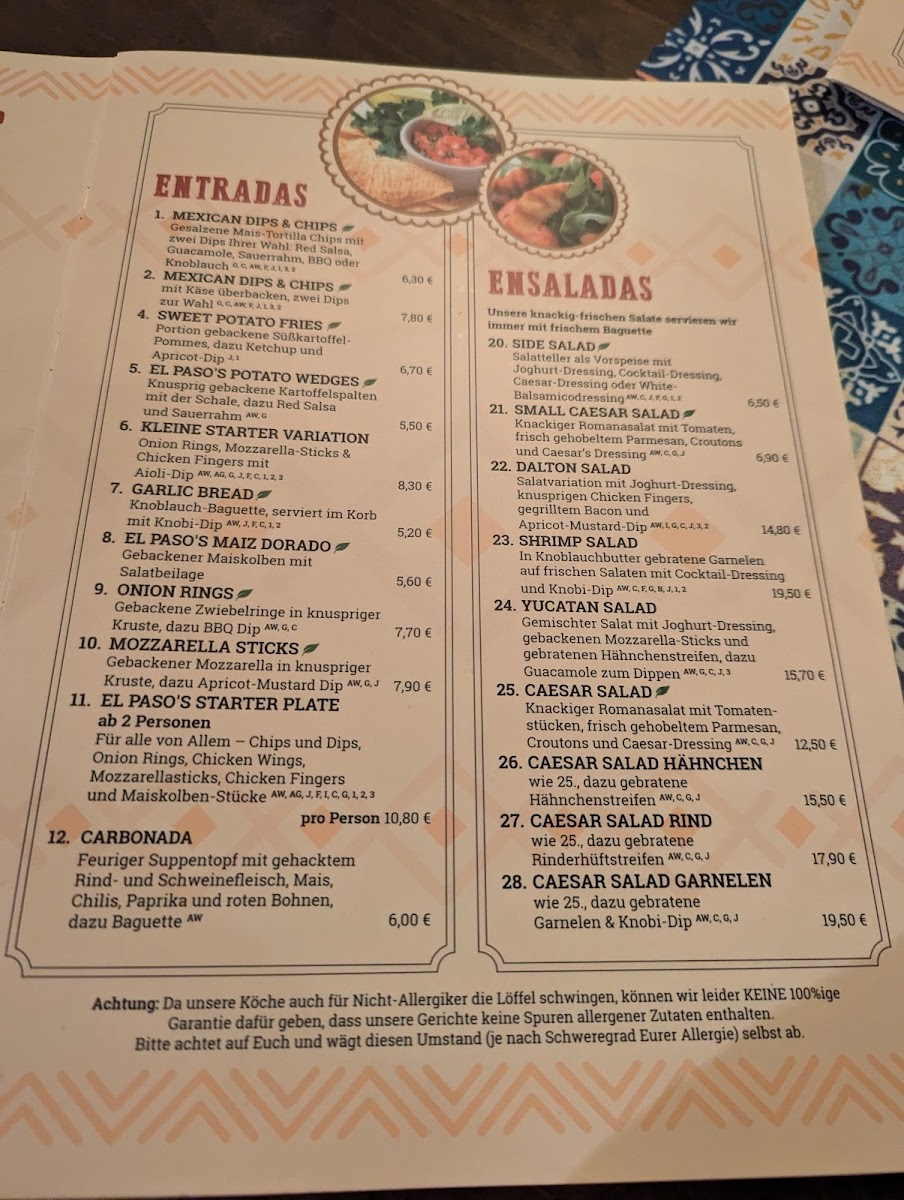Menu El Paso | Cantina Y Bar Mexicano-2