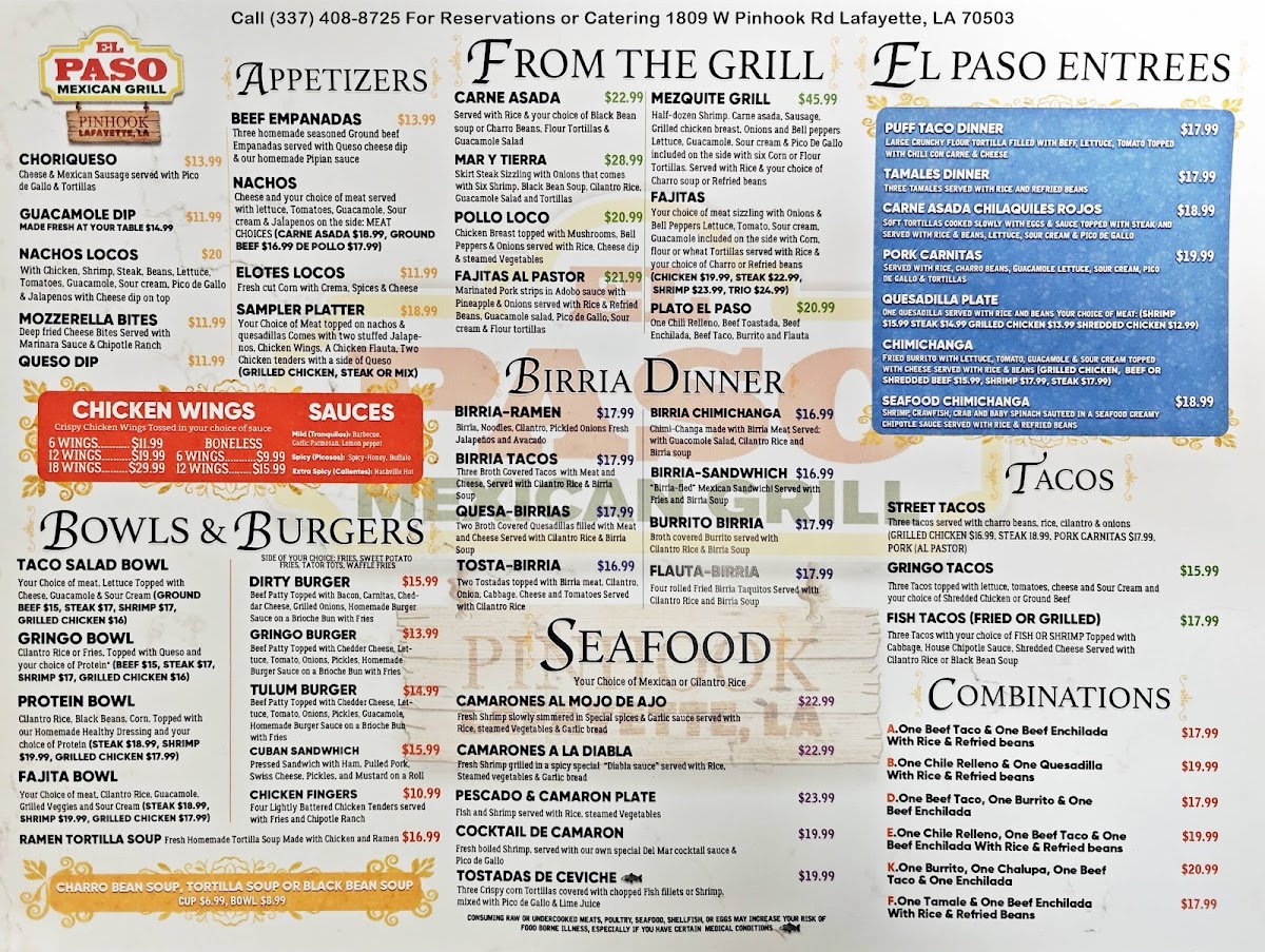 Menu El Paso Mexican Grill-1