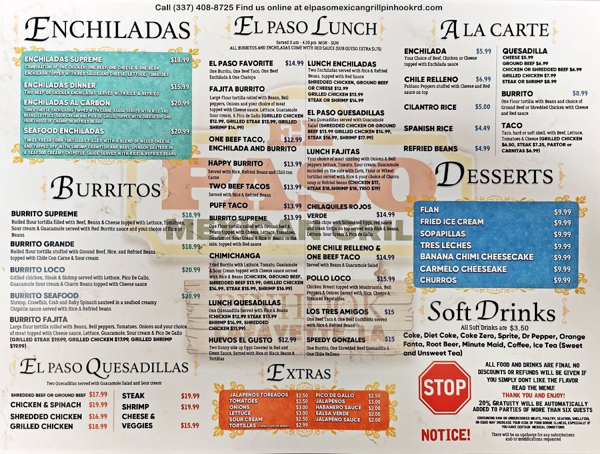 Menu El Paso Mexican Grill-2