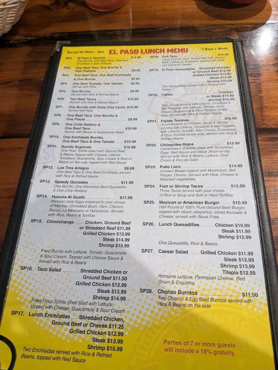Menu El Paso Mexican Grill-5