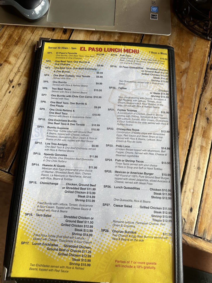 Menu El Paso Mexican Grill-6