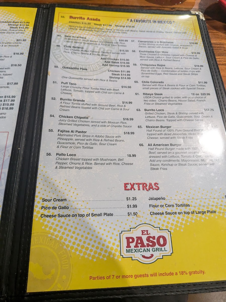 Menu El Paso Mexican Grill-7