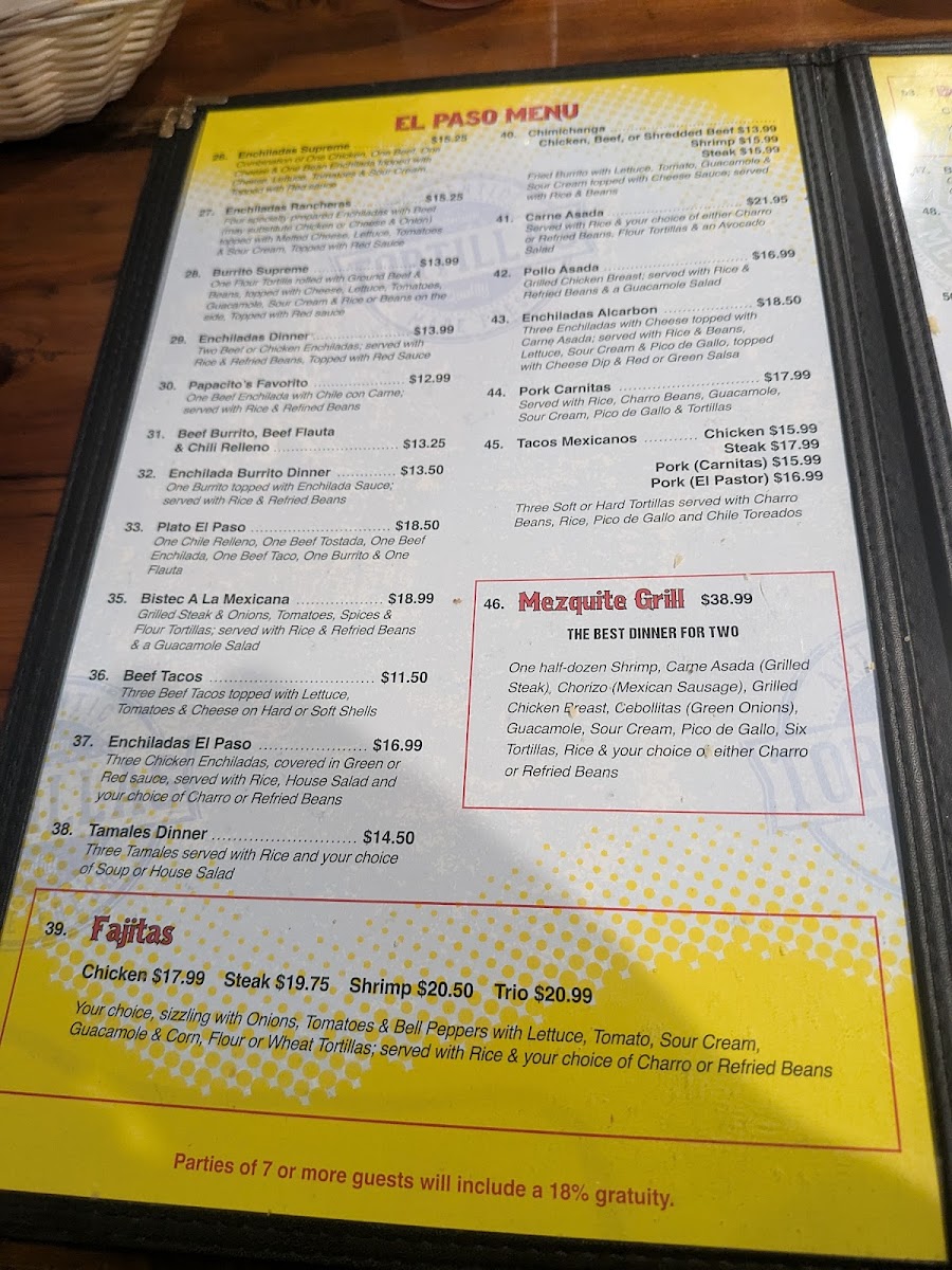Menu El Paso Mexican Grill-8