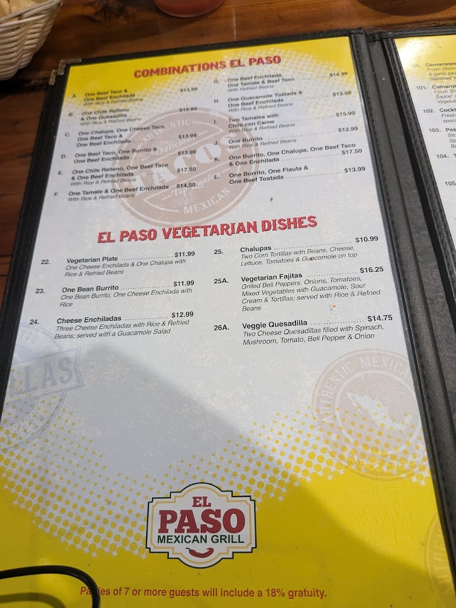 Menu El Paso Mexican Grill-9