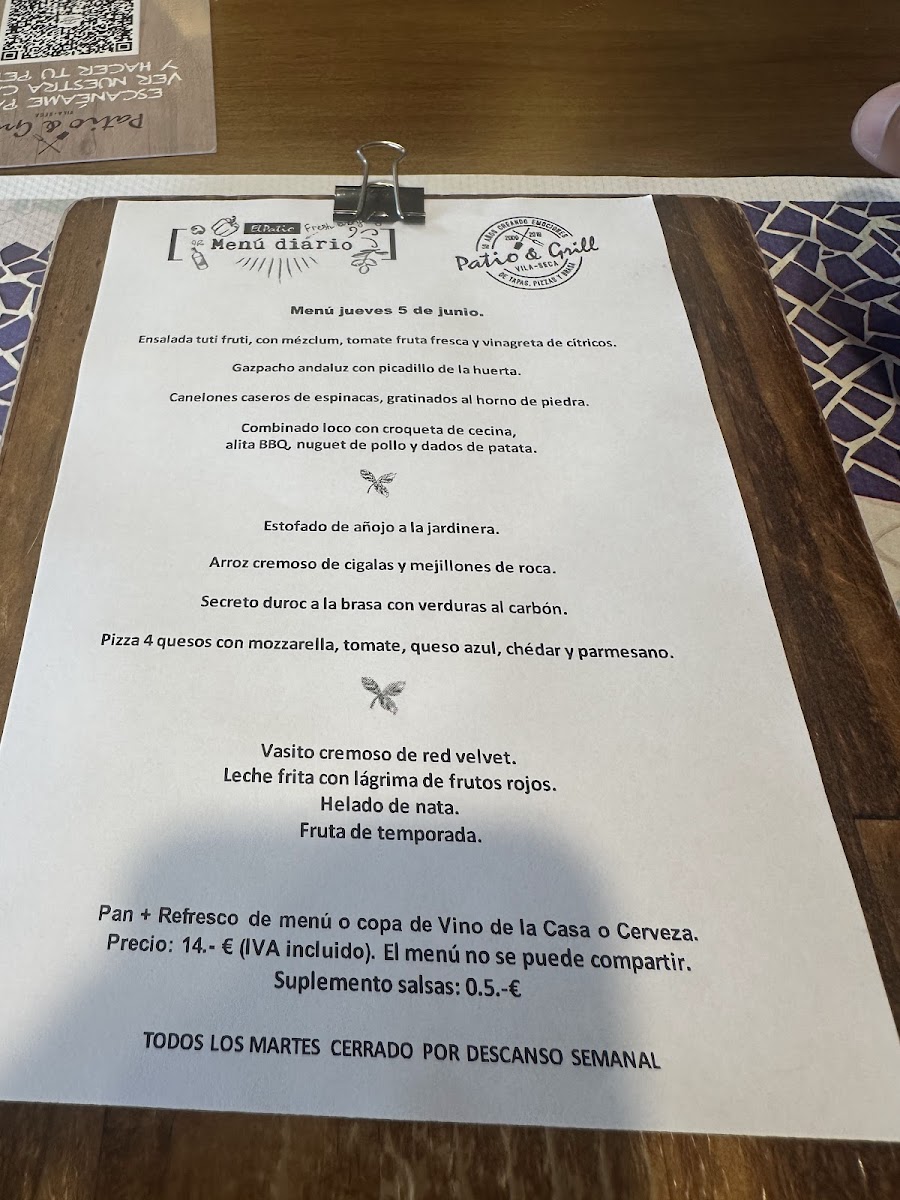 Menu El Pati&grill Pizzes A La Brasa I De Tapes-2