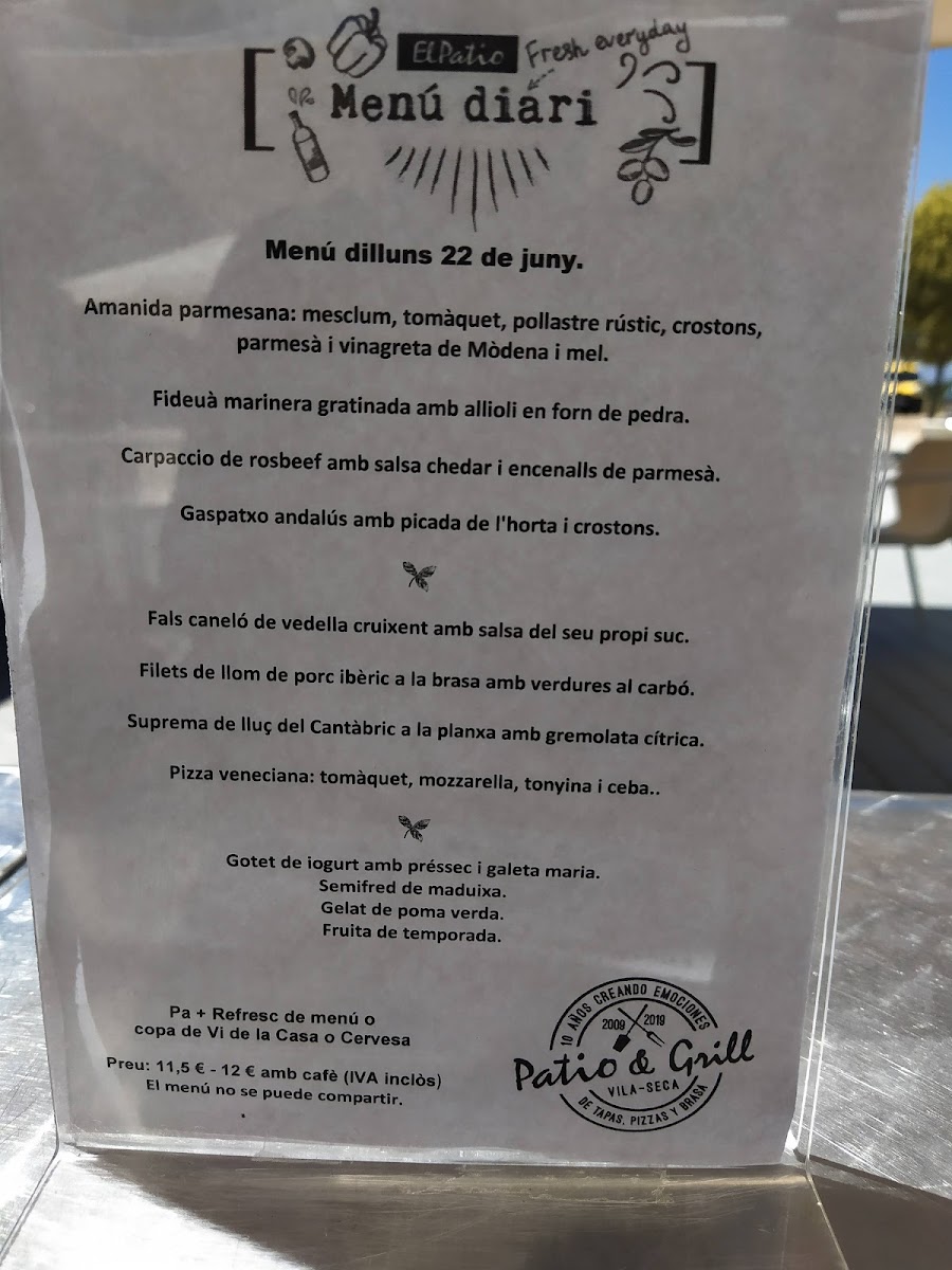Menu El Pati&grill Pizzes A La Brasa I De Tapes-3