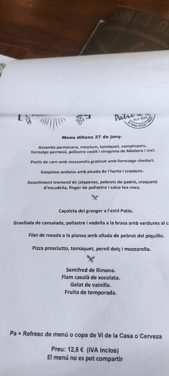 Menu El Pati&grill Pizzes A La Brasa I De Tapes-8