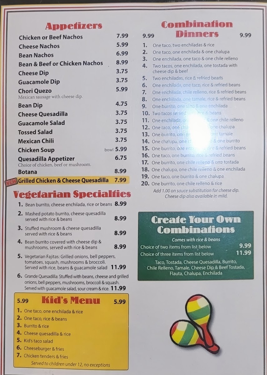 Menu El Patio Mexican Restaurant-1