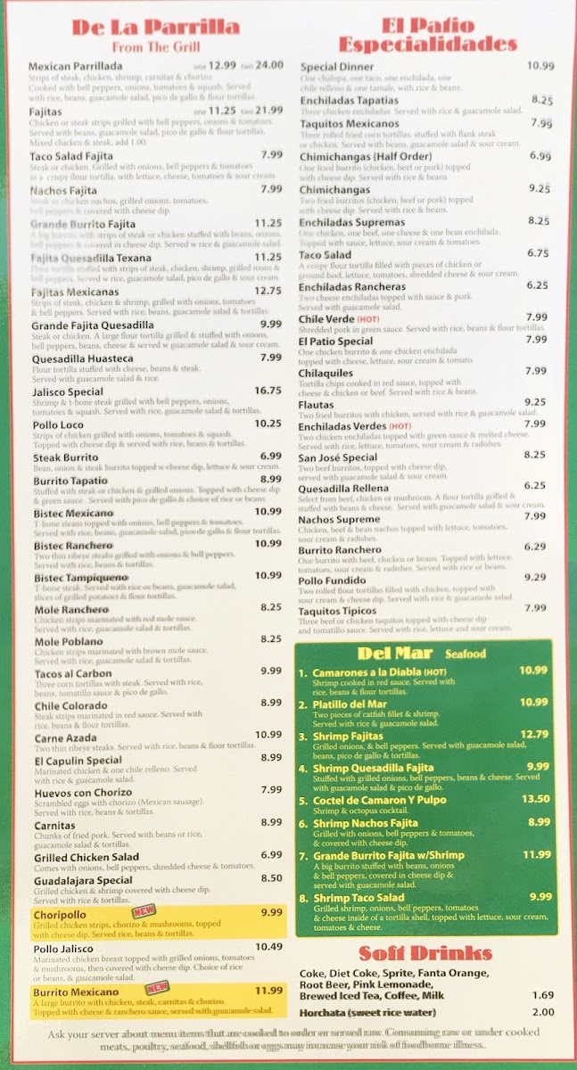 Menu El Patio Mexican Restaurant-10