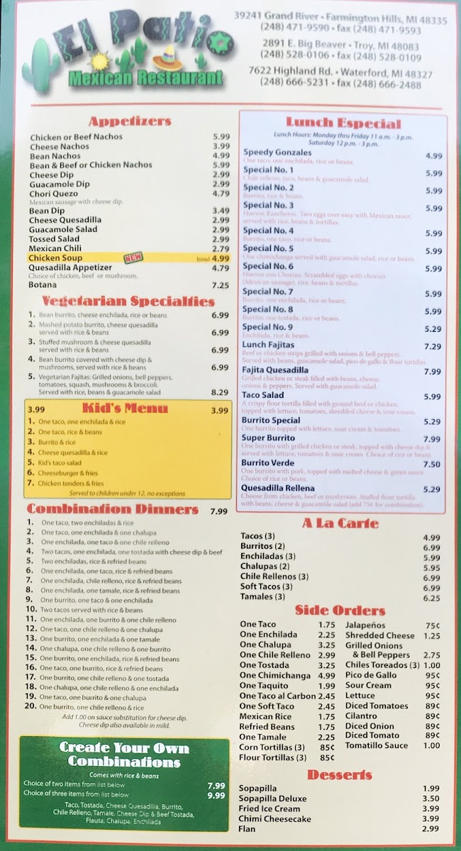 Menu El Patio Mexican Restaurant-9