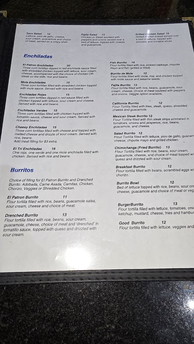 Menu El Patron Mexican Restaurant - Worcester-1