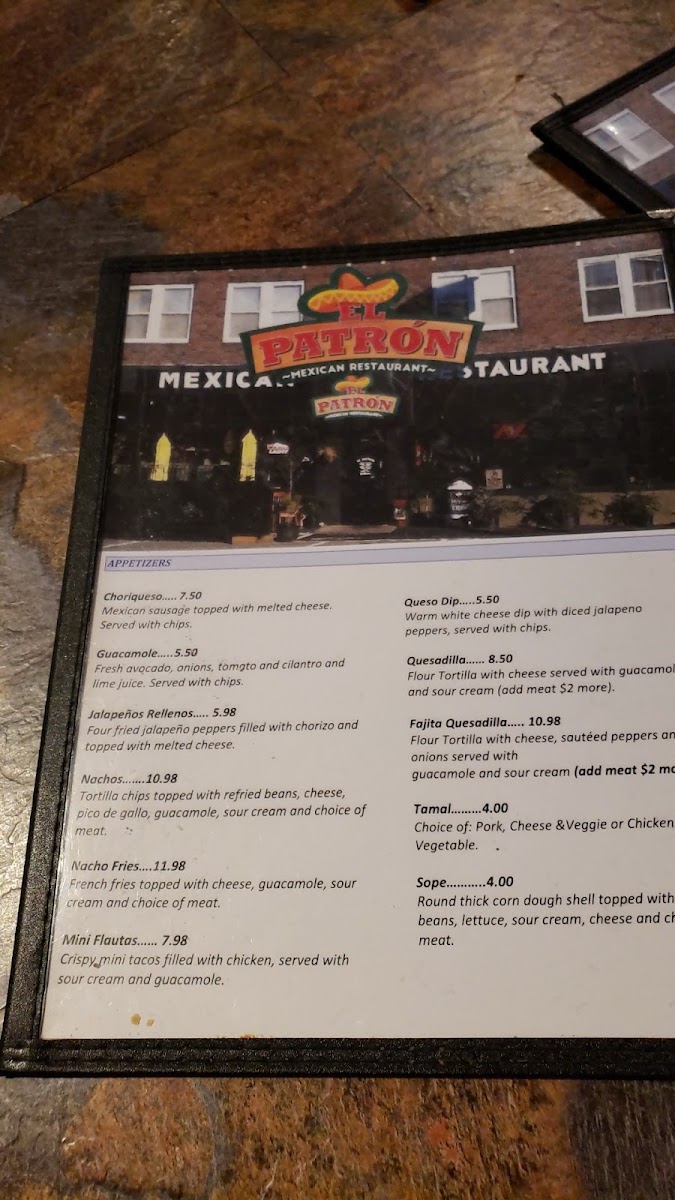 Menu El Patron Mexican Restaurant - Worcester-9