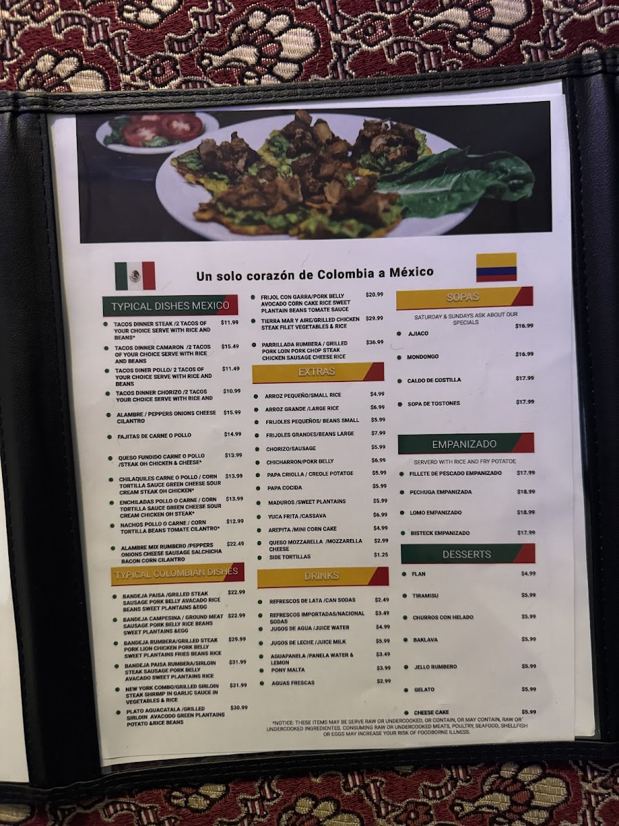 Menu El Pollo Rumbero-1