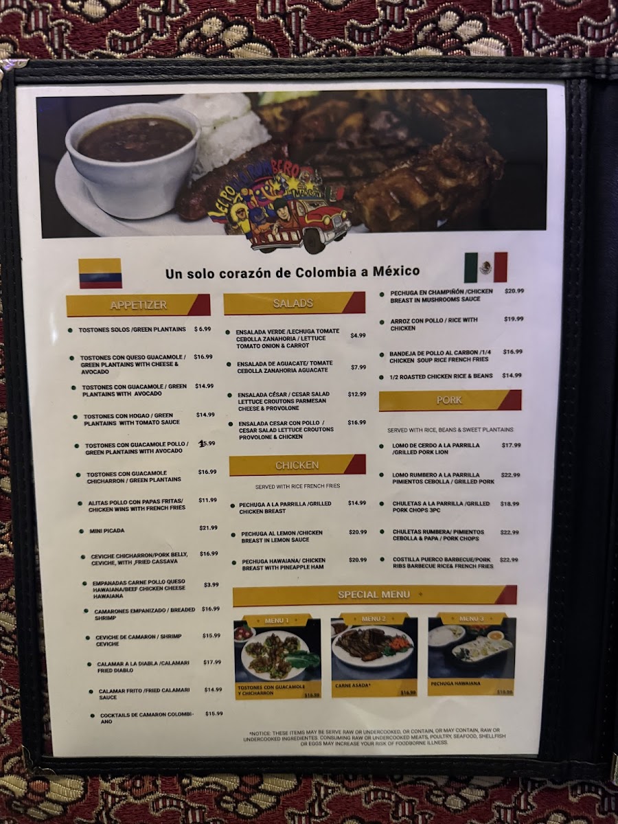 Menu El Pollo Rumbero-2