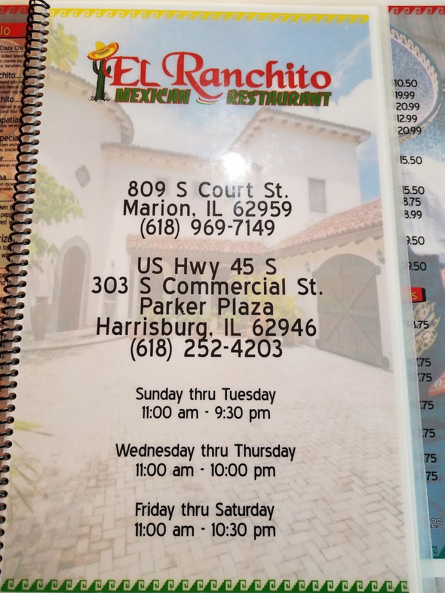 Menu El Ranchito Restaurant-8