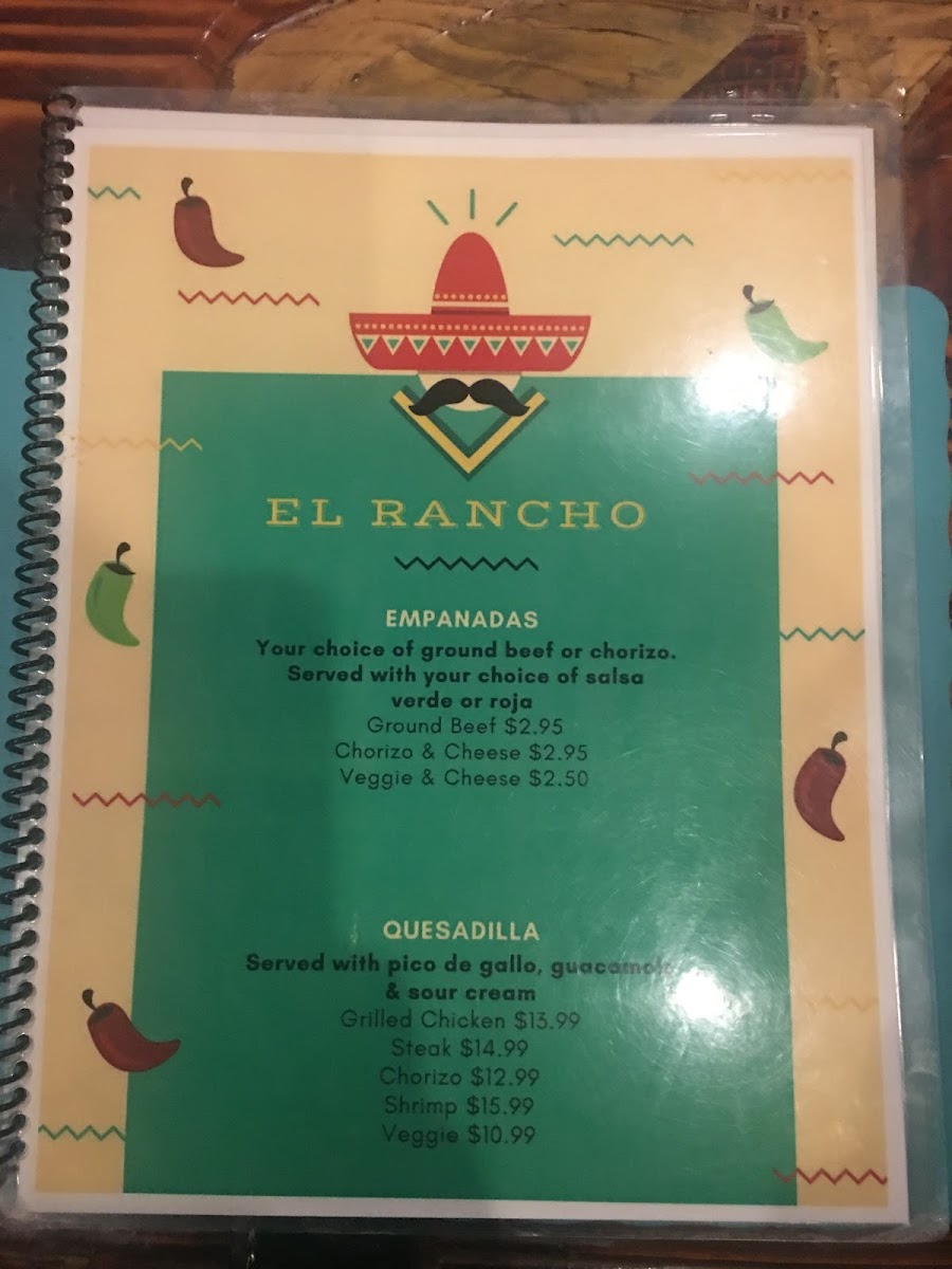 Menu El Rancho Mexican Restaurant-1