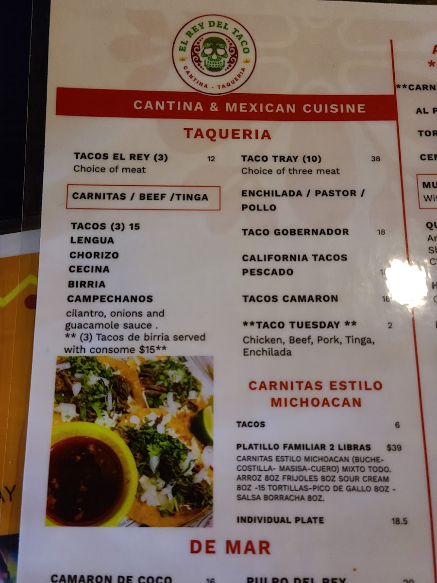 Menu El Rey Del Taco To Go-3
