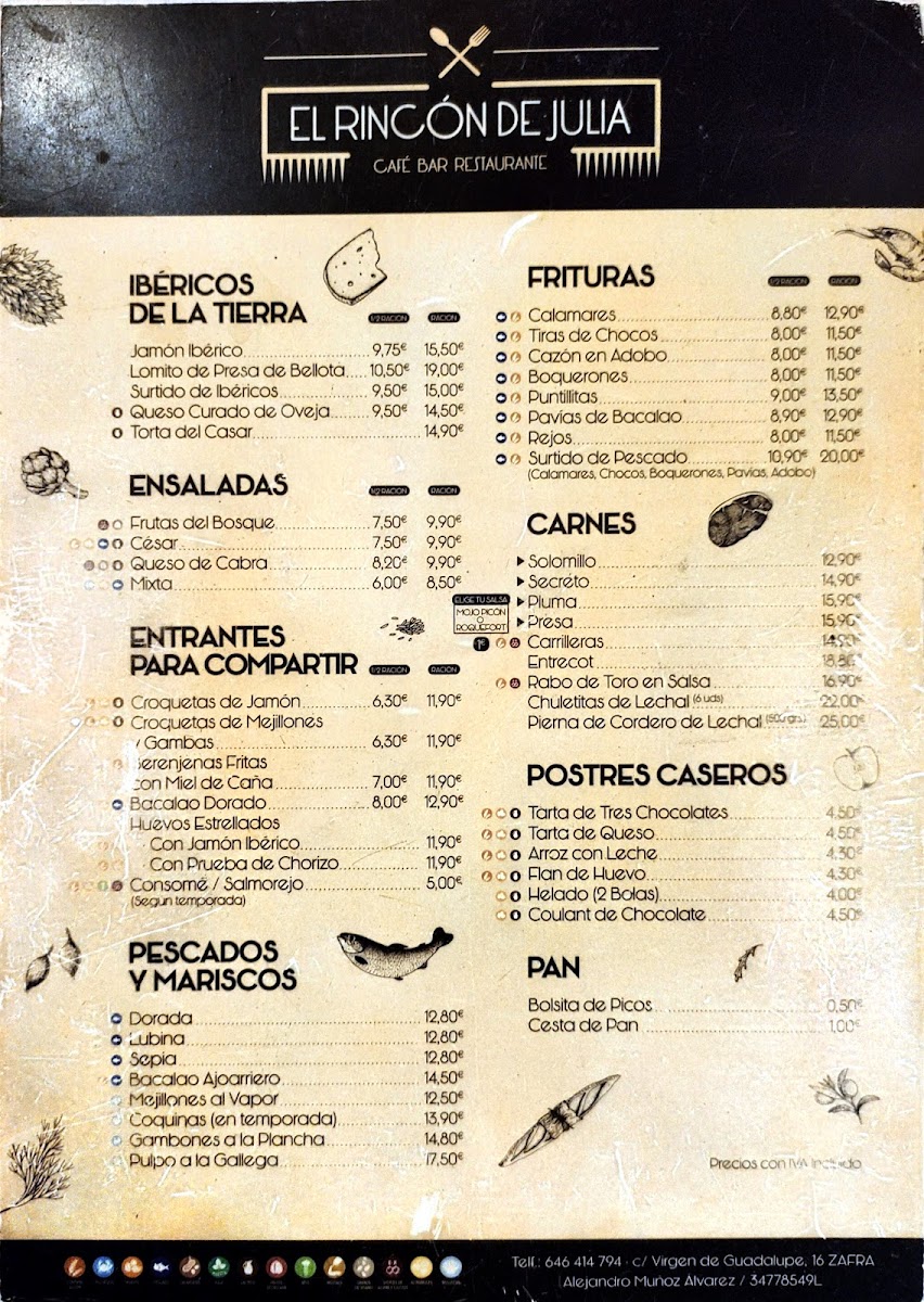 Menu El Rincón De Julia-1