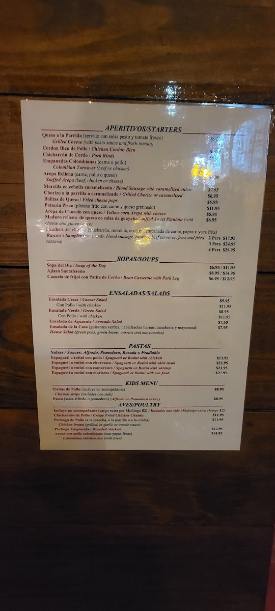 Menu El Rincón De La Plaza-2