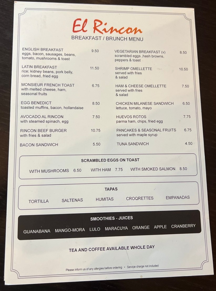 Menu El Rincon Kitchen London-5