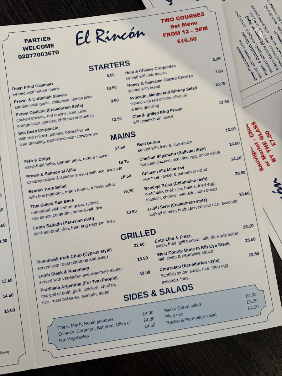 Menu El Rincon Kitchen London-7