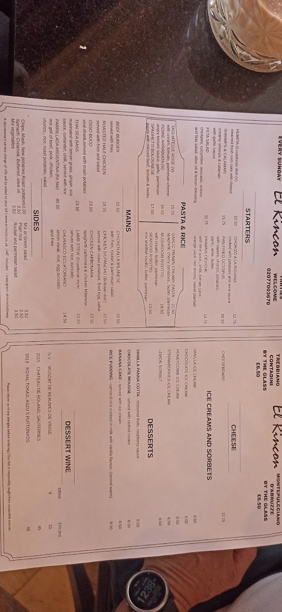 Menu El Rincon Kitchen London-8