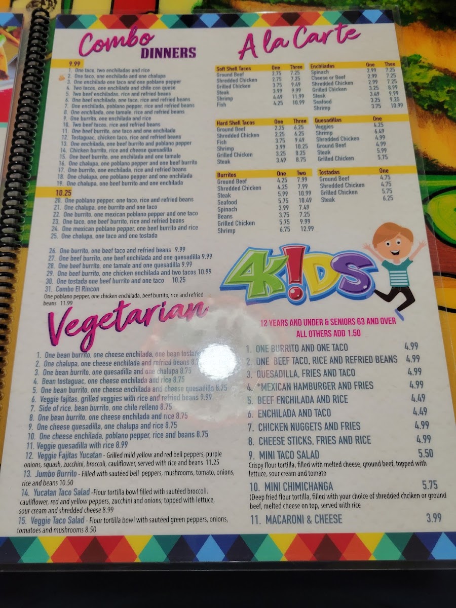 Menu El Rincon Mexican Restaurant-1