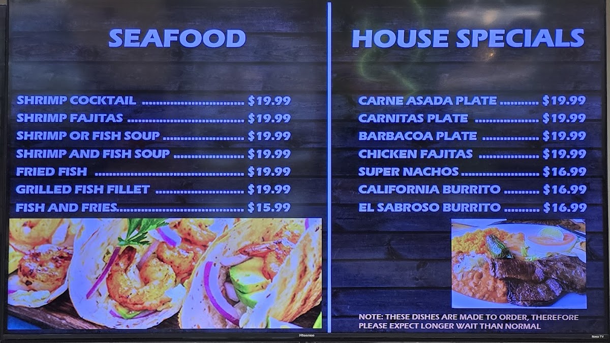 Menu El Sabroso Mexican Grill & Seafood(Open)-1