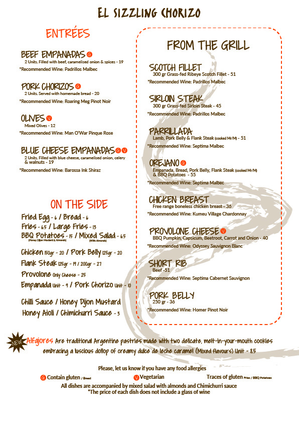 Menu El Sizzling Chorizo-1