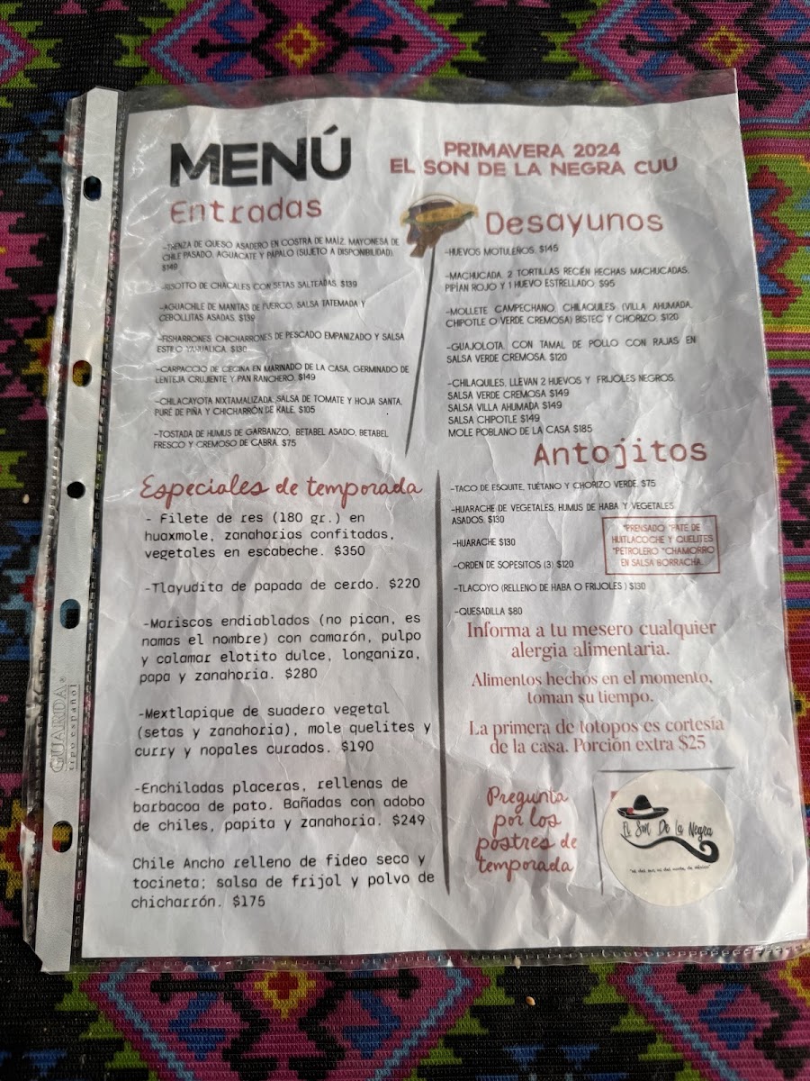 Menu El Son De La Negra-3
