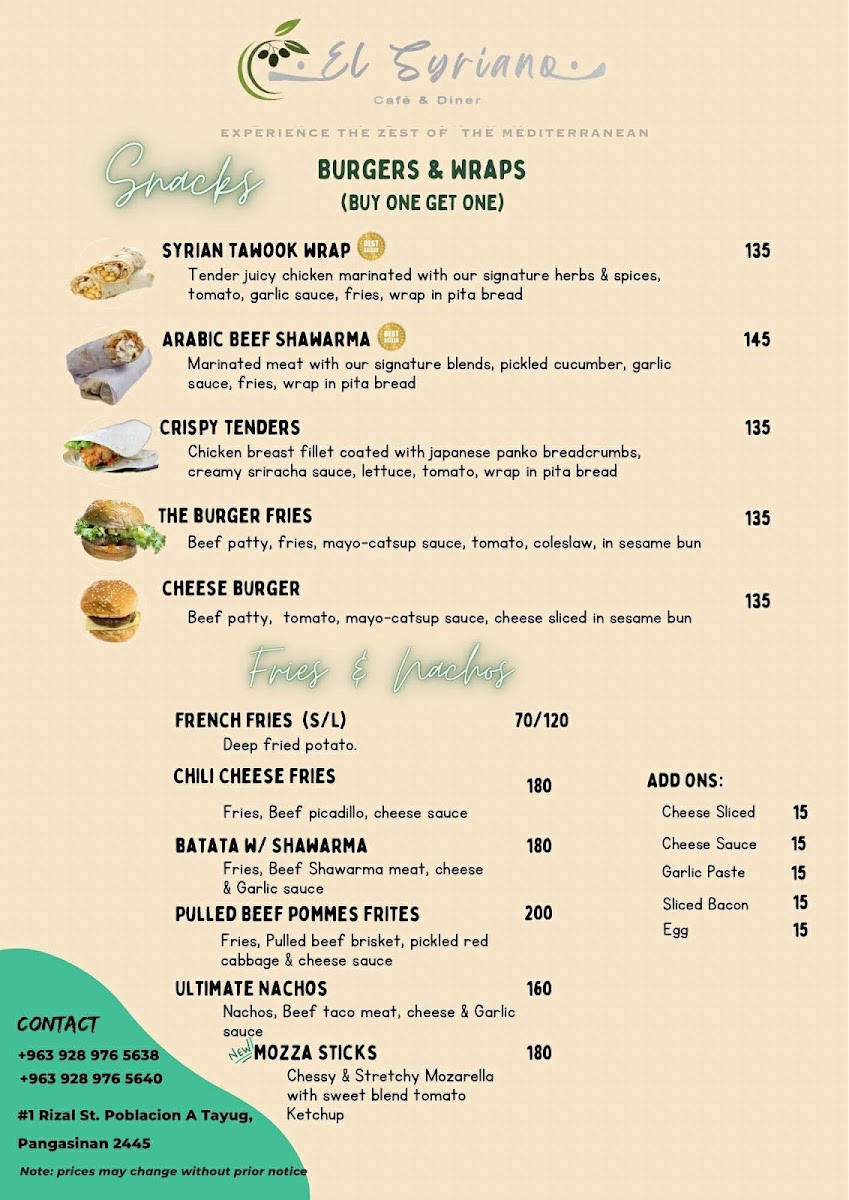 Menu El Syriano Café And Diner-2