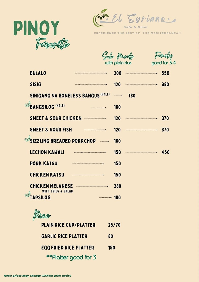 Menu El Syriano Café And Diner-6