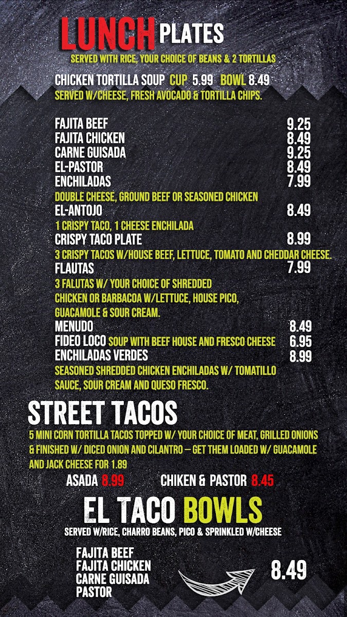 Menu El Taco Stone Oak-3