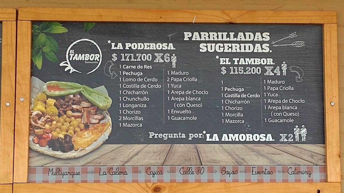 Menu El Tambor Calle 80-10