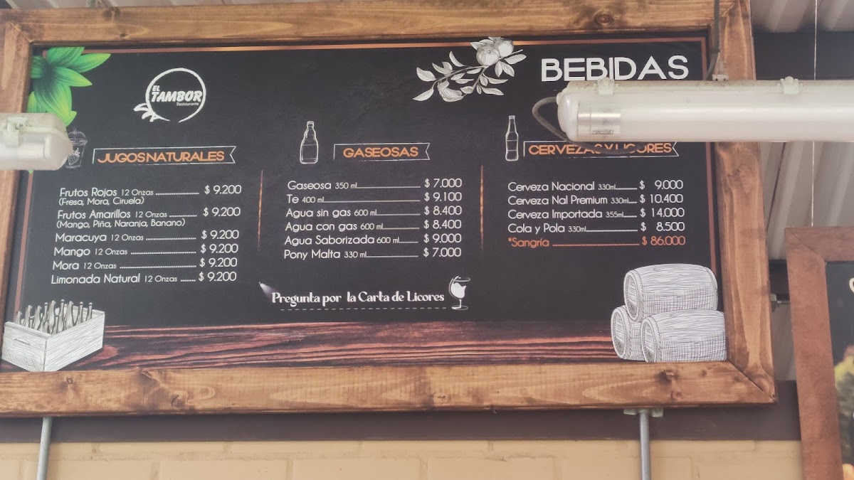 Menu El Tambor Calle 80-5