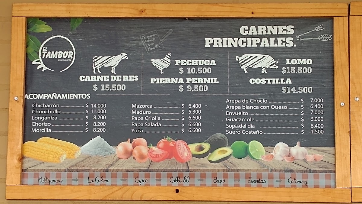 Menu El Tambor Calle 80-8