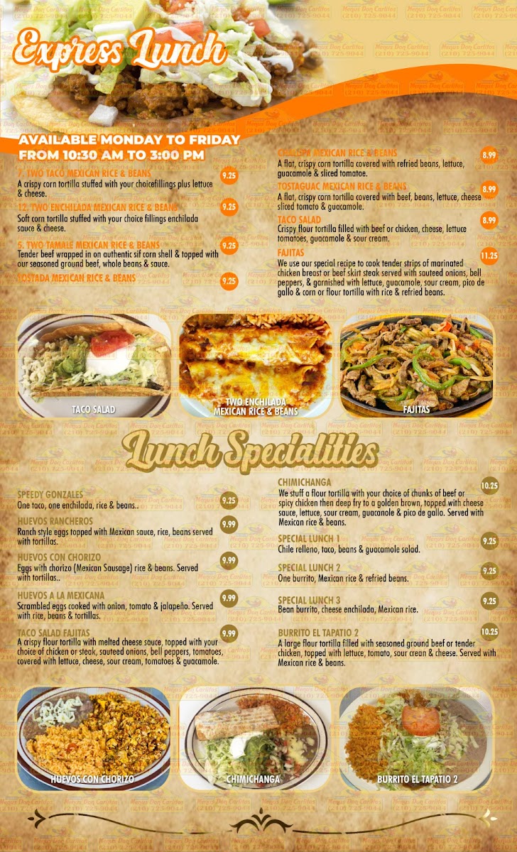 Menu El Tapatio Dos-2