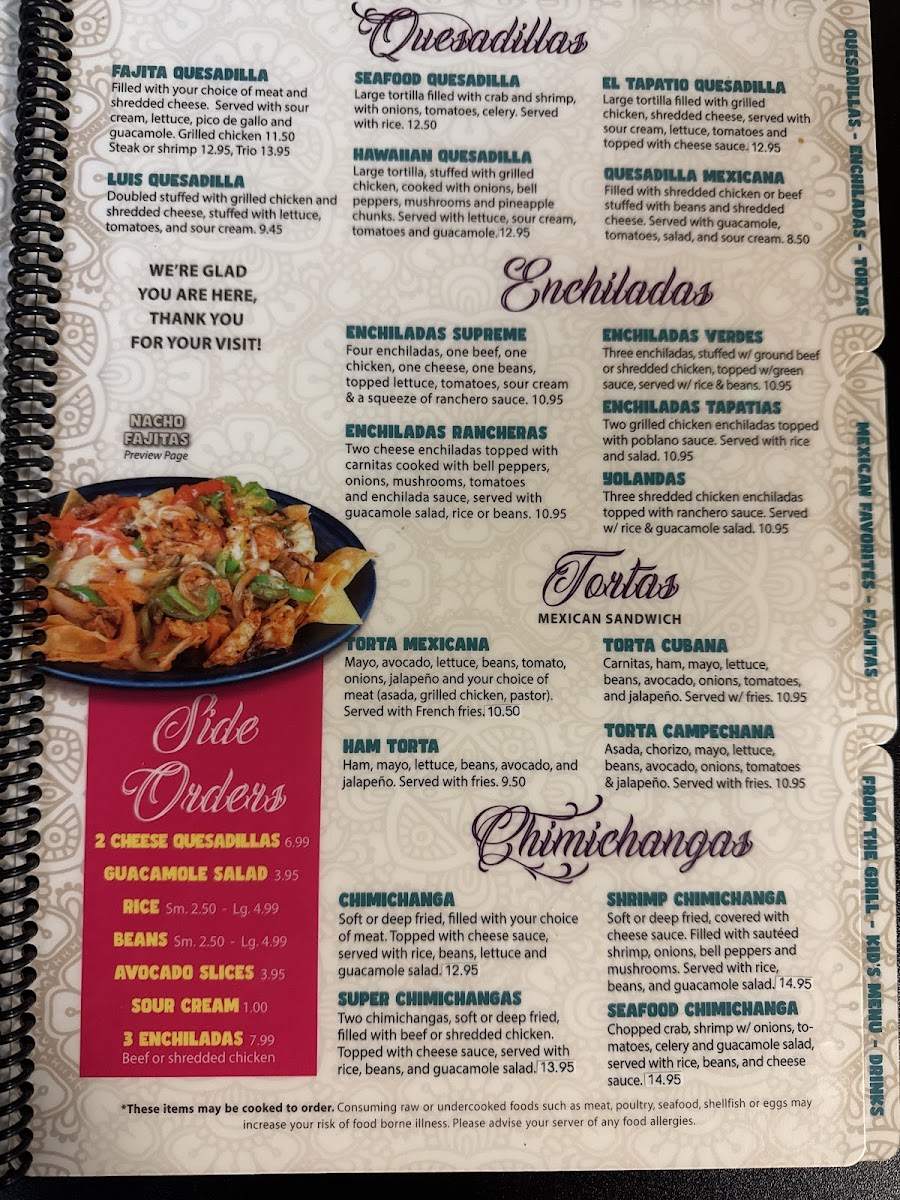 Menu El Tapatio Mexican Restaurant-1
