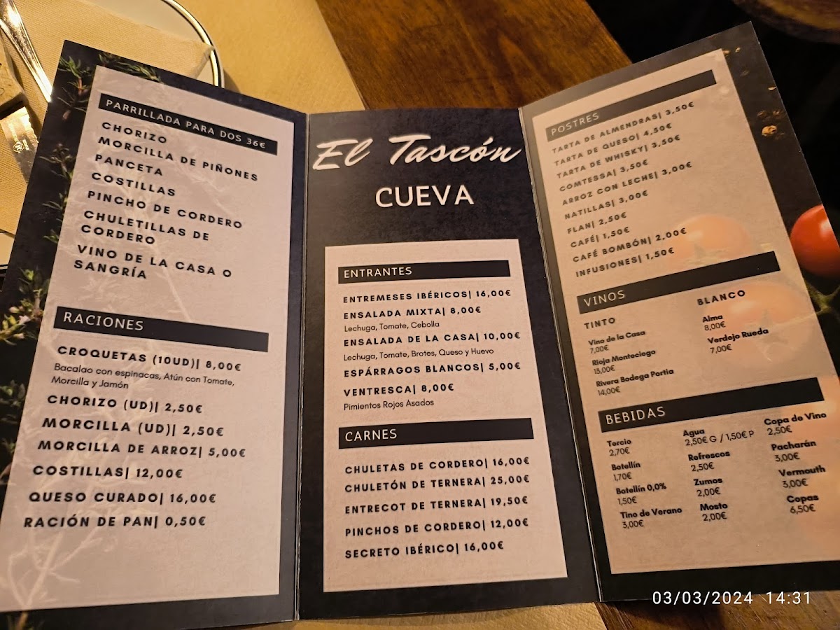 Menu El Tascon Cueva-1