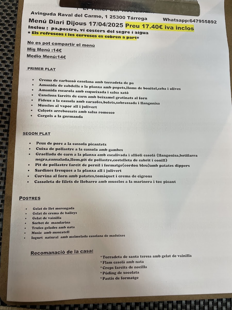 Menu El Til·ler-4