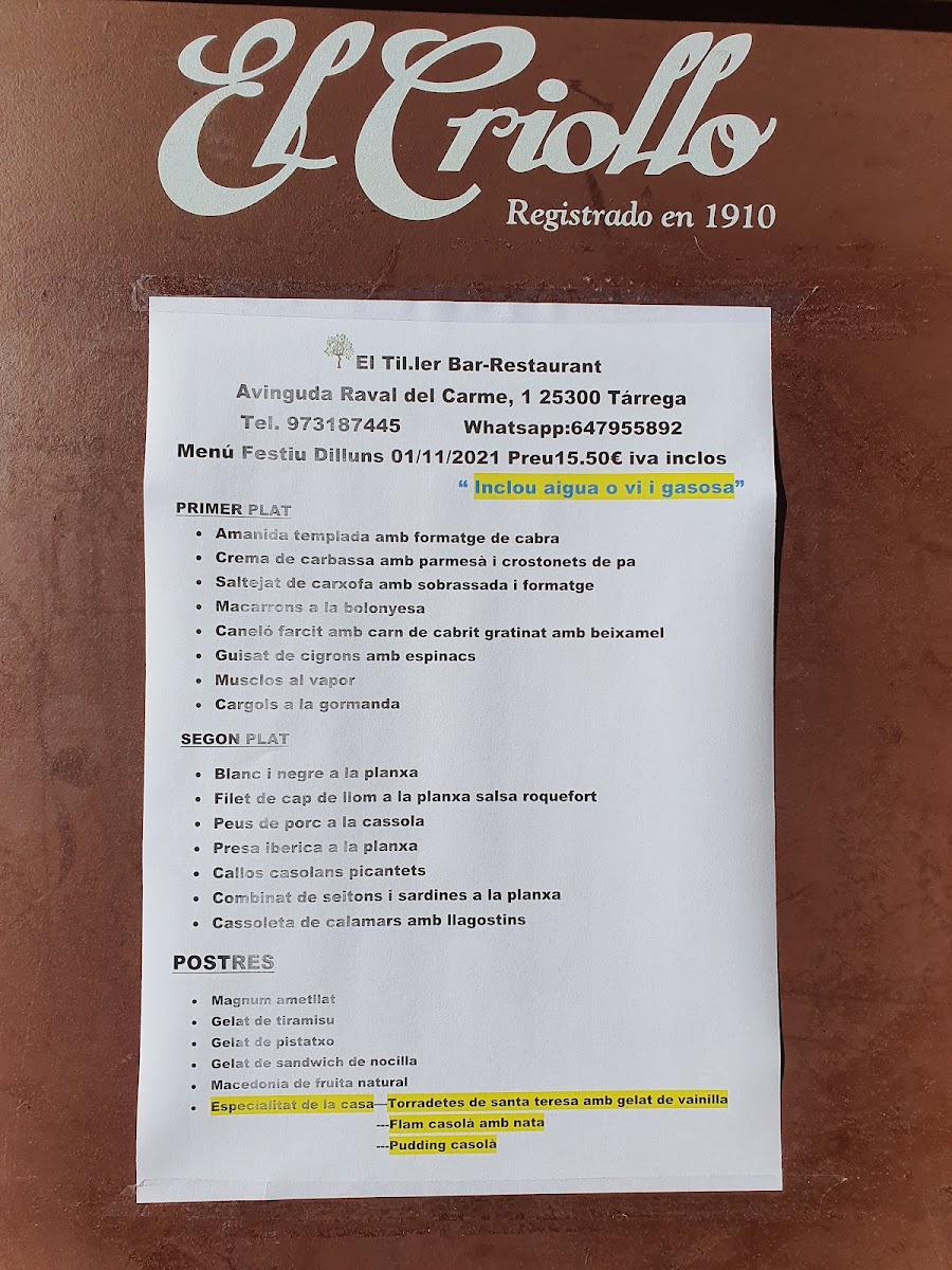 Menu El Til·ler-9