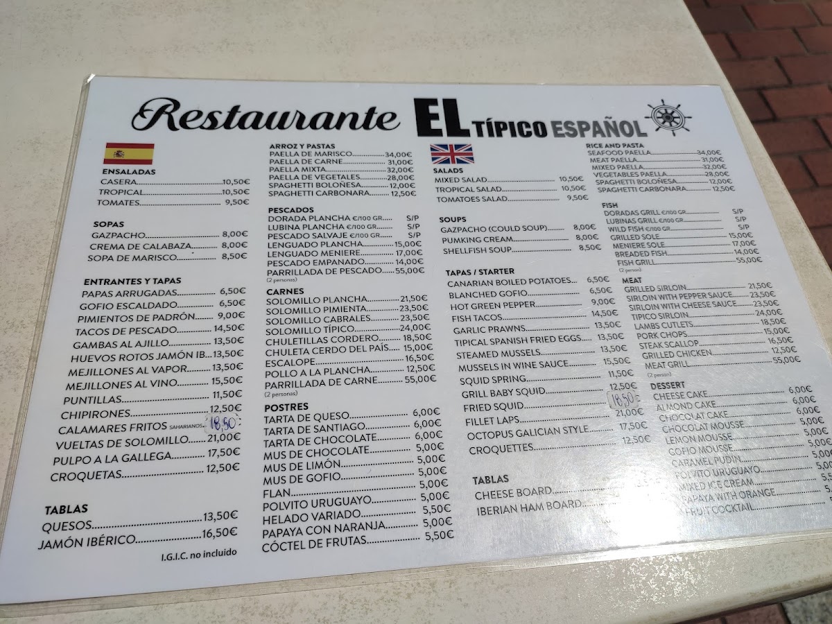 Menu El Típico Español-10